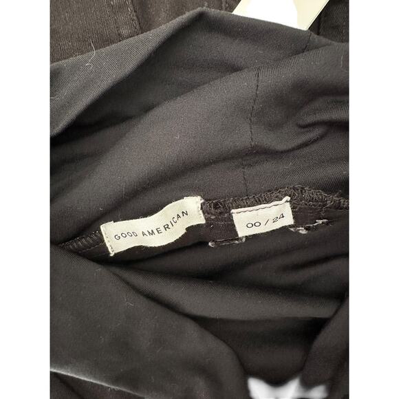 Good American Maternity Jeans 00 24 Over Belly Stretch Skinny Black Denim Crop - Picture 5 of 6